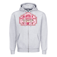 Heather Grey santas hot chocolate Zipper Hoodie - MaliasSmallBusiness