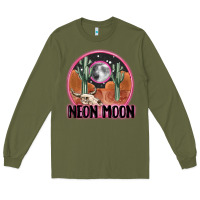Army Green neon moon Long Sleeve Tee - MaliasSmallBusiness