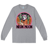 Heather Grey neon moon Long Sleeve Tee - MaliasSmallBusiness