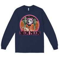 Navy neon moon Long Sleeve Tee - MaliasSmallBusiness