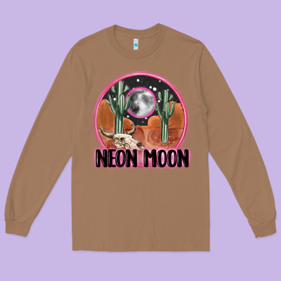Neon Moon Long Sleeve Tee Designed By Maliassmallbusiness