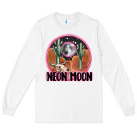 White neon moon Long Sleeve Tee - MaliasSmallBusiness