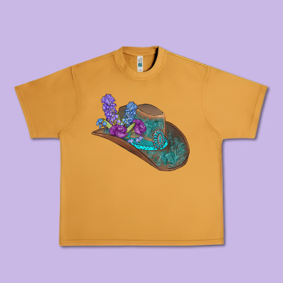Cowboy Hat Urban Heavy Tee Designed By Adodesignshop