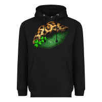 Black St. Patricks Day Leopard Lips Heavyweight Hoodie - Bettercallsaul