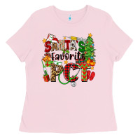 Bubblegum Pink santa's favorite pct Ladies Tee - Zillion Design Studio