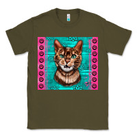 Army Green Western Bengal Cat Classic Tee - LillyAllenDesigns