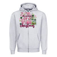 Heather Grey im dreaming of a pink christmas Zipper Hoodie - MaliasSmallBusiness