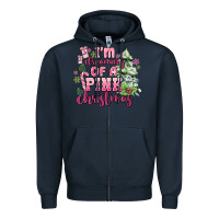 Navy im dreaming of a pink christmas Zipper Hoodie - MaliasSmallBusiness