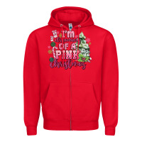 Red im dreaming of a pink christmas Zipper Hoodie - MaliasSmallBusiness