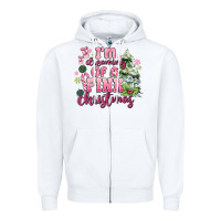 White im dreaming of a pink christmas Zipper Hoodie - MaliasSmallBusiness