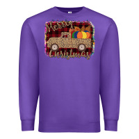 Purple Merry Christmas Truck Premium Sweatshirt - Bettercallsaul