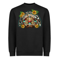 Black western gnome sunflowers rainbow Heavyweight Sweatshirt - BarkalooDesign