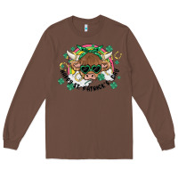 Chestnut st. patrick's day highland cow Long Sleeve Tee - MaliasSmallBusiness