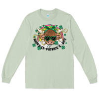 Matcha st. patrick's day highland cow Long Sleeve Tee - MaliasSmallBusiness