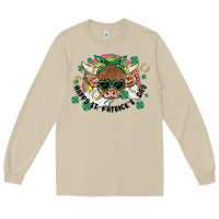 Mushroom st. patrick's day highland cow Long Sleeve Tee - MaliasSmallBusiness