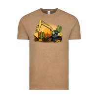 Vintage Coffee excavator cactus sunflower sunset Vintage Tee - Artiststas