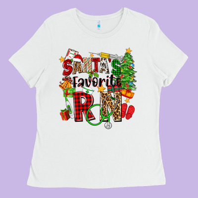 Santa's Favorite Rn Ladies Tee Designed By Zillion Design Studio