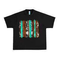 Black western cowhide wood and turquoise glitter brushstrokes Urban Heavy Tee - Artiststas