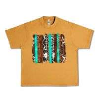 Peanut Butter western cowhide wood and turquoise glitter brushstrokes Urban Heavy Tee - Artiststas