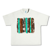 Pistachio western cowhide wood and turquoise glitter brushstrokes Urban Heavy Tee - Artiststas