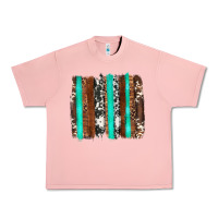 Salmon western cowhide wood and turquoise glitter brushstrokes Urban Heavy Tee - Artiststas