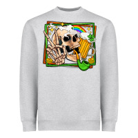 Heather Grey st patricks day peace skull Heavyweight Sweatshirt - Jasminsmagicworld
