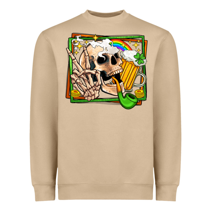 St Patricks Day Peace Skull Heavyweight Sweatshirt by Jasminsmagicworld | Teevron