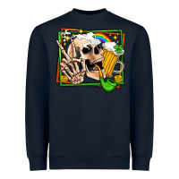 Navy st patricks day peace skull Heavyweight Sweatshirt - Jasminsmagicworld