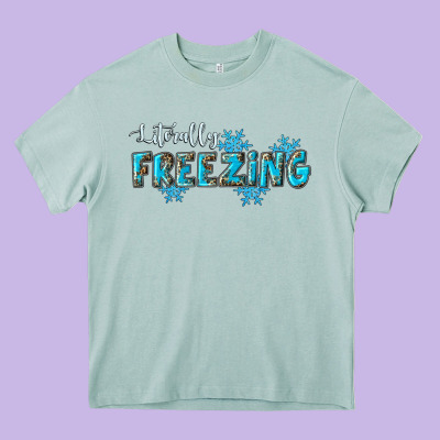 Literally Freezing Winter Heavy Core Tee Designed By Ranaportraitstore