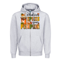 Heather Grey whatever spices your pumpkin Zipper Hoodie - MaliasSmallBusiness