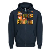 Navy whatever spices your pumpkin Zipper Hoodie - MaliasSmallBusiness