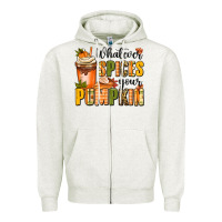 Oatmeal Heather whatever spices your pumpkin Zipper Hoodie - MaliasSmallBusiness