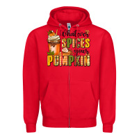Red whatever spices your pumpkin Zipper Hoodie - MaliasSmallBusiness