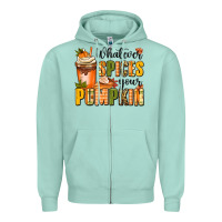 Seafoam whatever spices your pumpkin Zipper Hoodie - MaliasSmallBusiness