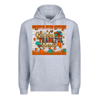 Heather Grey grateful thankful blessed Premium Hoodie - JahusDesignShop