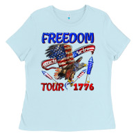 Baby Blue freedom born to be free tour 1776 Ladies Tee - texasbilliewilder