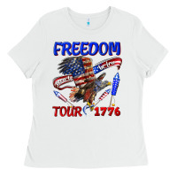 White freedom born to be free tour 1776 Ladies Tee - texasbilliewilder