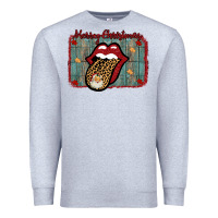 Heather Grey Merry Christmas Lips Santa Premium Sweatshirt - Bettercallsaul
