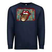 Navy Merry Christmas Lips Santa Premium Sweatshirt - Bettercallsaul