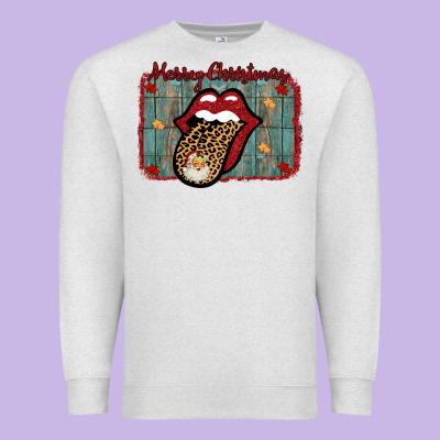 Merry Christmas Lips Santa Premium Sweatshirt Designed By Bettercallsaul