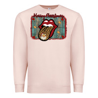 Pale Pink Merry Christmas Lips Santa Premium Sweatshirt - Bettercallsaul