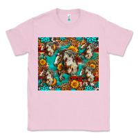 Bubblegum Pink mustang horse western Classic Tee - LillyAllenDesigns