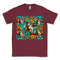 Burgundy mustang horse western Classic Tee - LillyAllenDesigns