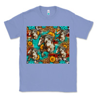 Colony Blue mustang horse western Classic Tee - LillyAllenDesigns