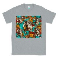 Heather Grey mustang horse western Classic Tee - LillyAllenDesigns