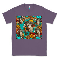 Lavender mustang horse western Classic Tee - LillyAllenDesigns