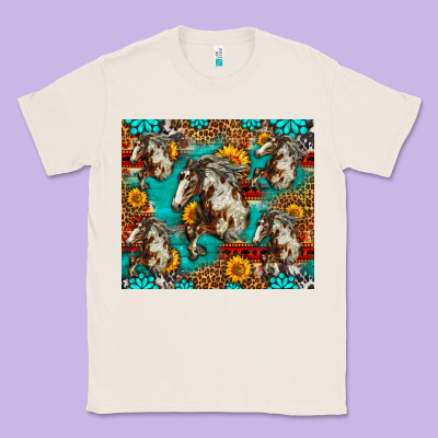 Mustang Horse Western Classic Tee Designed By Lillyallendesigns