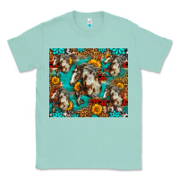 Seafoam mustang horse western Classic Tee - LillyAllenDesigns