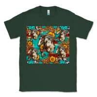 Sports Green mustang horse western Classic Tee - LillyAllenDesigns