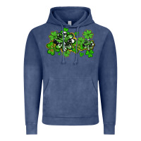 Vintage Denim cowhide and leopard shamrocks Vintage Hoodie - AdoDesignShop